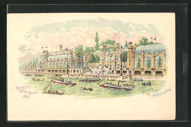 Lithographie paris exposition universelle de 1900 palais de l horticulture