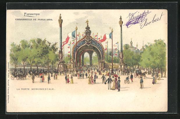 Ak paris exposition universelle de 1900 la porte monumentale